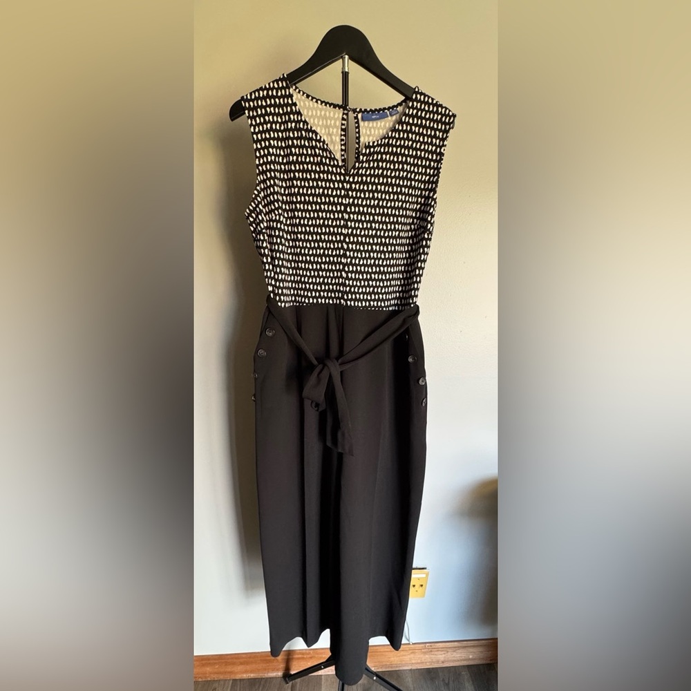 Apt. 9 Black and White Patterned Jumpsuit